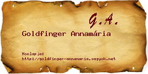 Goldfinger Annamária névjegykártya